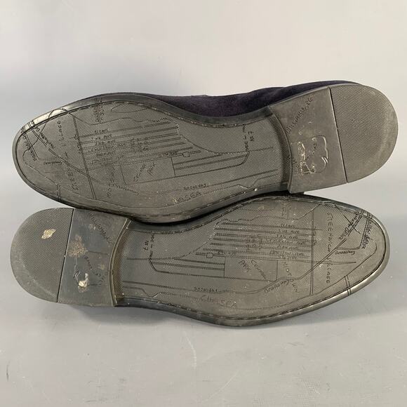 TO BOOT NY Size 7 Navy Suede Slip On Penny Loafers - Picture 6 of 8